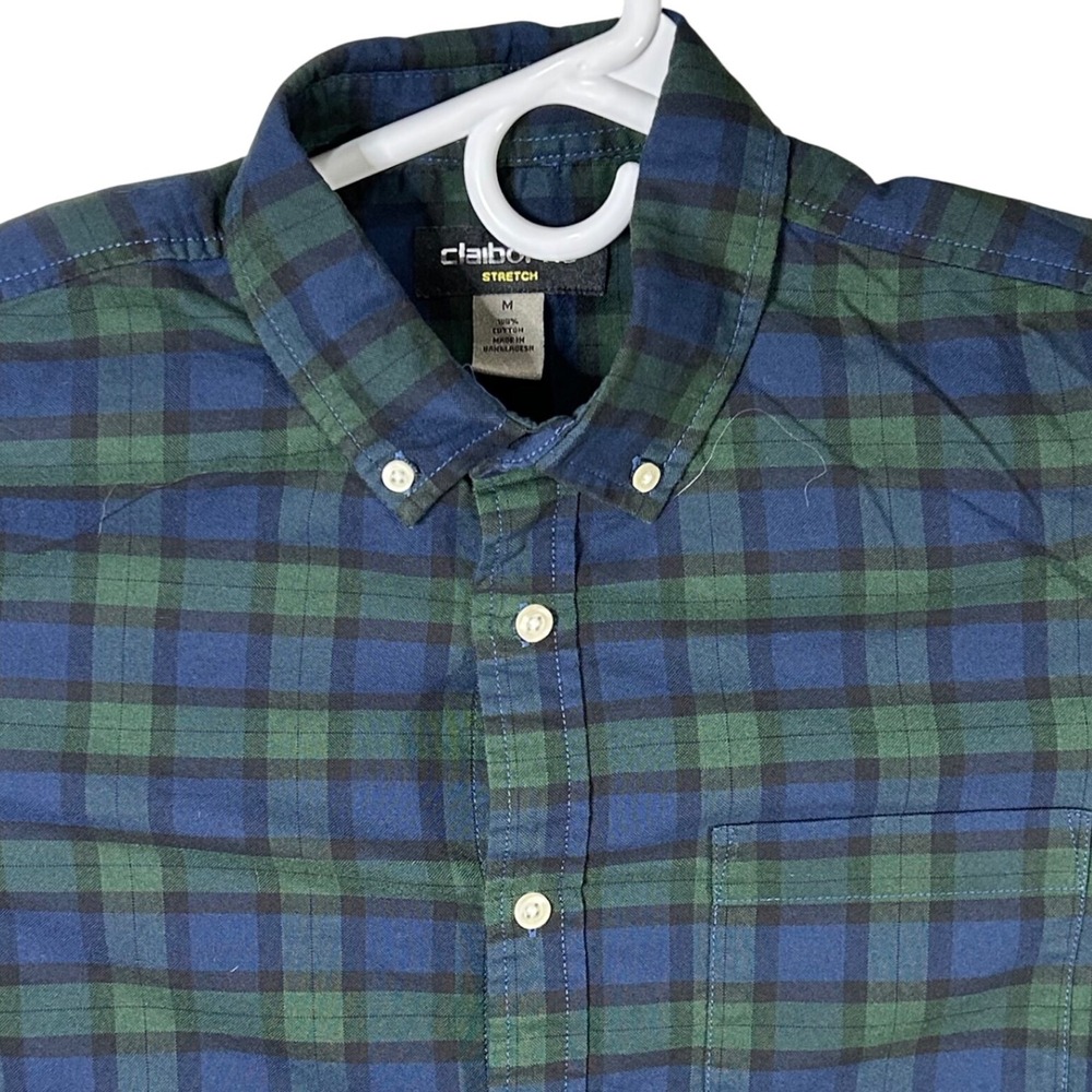 Claiborne Men's Plaid Button Down Shirt Blue Green Long Sleeve
Size Medium